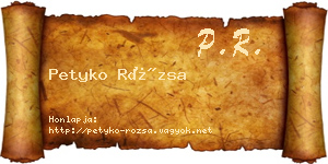 Petyko Rózsa névjegykártya